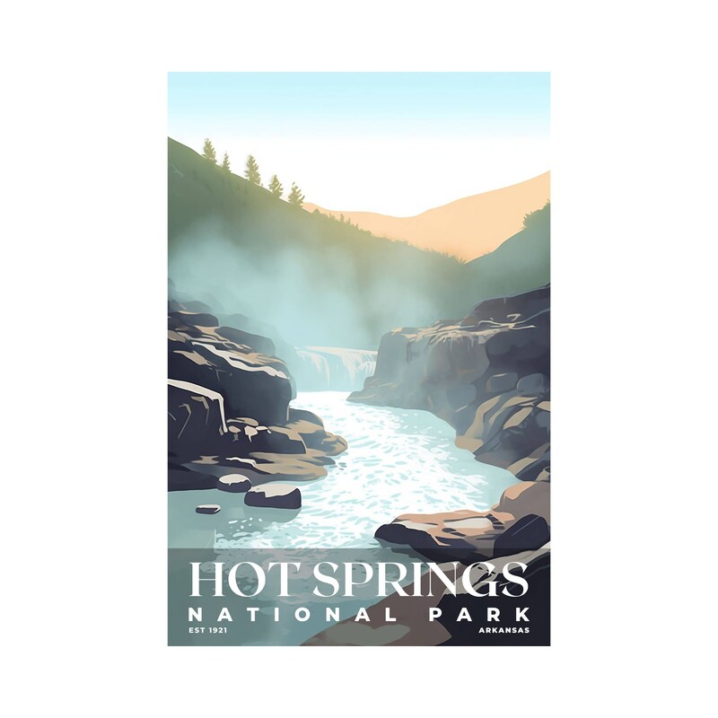 Hot Springs National Park Poster, Travel Art, Office Poster, Home Decor | S3